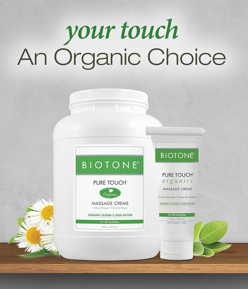 Biotone Pure Touch Organics Massage Crème, True Organic Massage, Rich Texture, Silky Glide, Soothing Ingredients, Healing Botanicals - 1 Gallon - Image 3