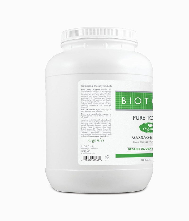 Biotone Pure Touch Organics Massage Crème, True Organic Massage, Rich Texture, Silky Glide, Soothing Ingredients, Healing Botanicals - 1 Gallon - Image 2