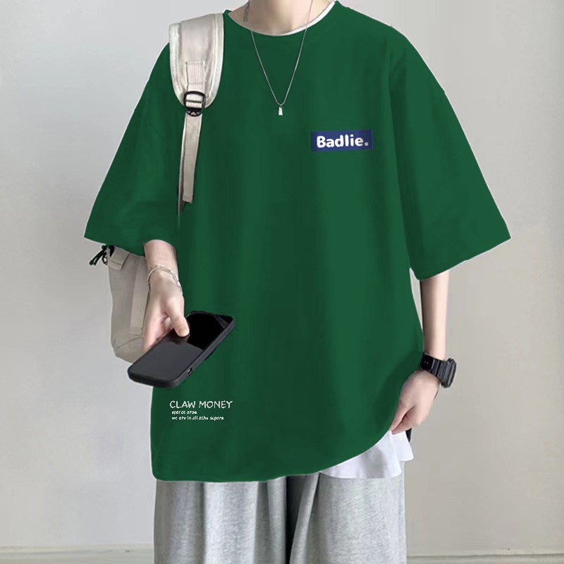 100% cotton fattened plus size fat 2-150 kg summer trend loose casual t-shirt for boys, teenagers and students - Image 2