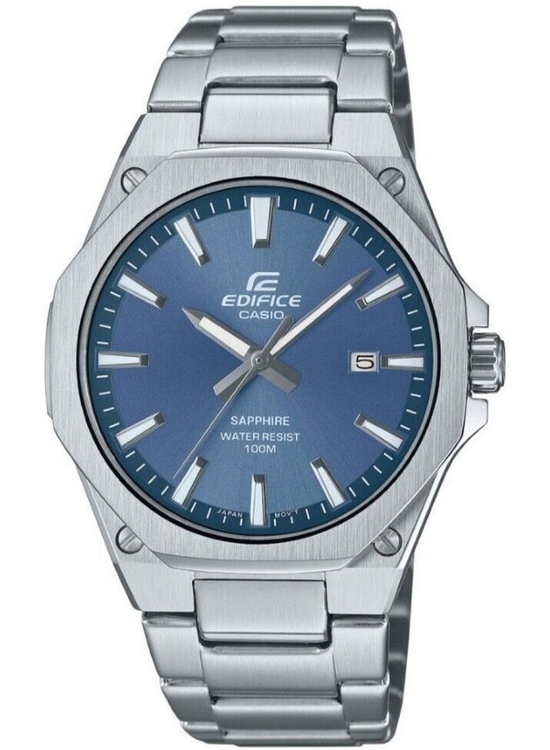 CASIO ساعة اديفيس ستانلس ستيل انالوج بمينا ازرق للرجال EFR-S108D-2A - Image 1