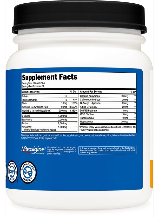 Nutricost مسحوق ما قبل التمرين Pre-X Xtreme، خوخ مانجو، 60 حصة، نباتي، غير معدّل وراثيًا وخالي من الغلوتين - Image 5