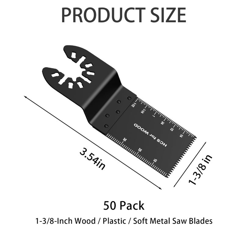 TrivdPro 50Pcs Oscillating Tool Blades Professional Universal Oscillating Saw Blades Wood Multitool Blades Compatible with Dewalt, Milwaukee, Ryobi, Rockwell, Bosch - Image 2