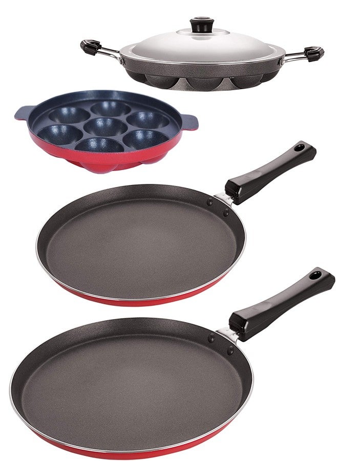 Nirlon Non-Stick Aluminium 4 Piece Chemical Free Healthy Cookware Essential Set at Best Price - Image 1
