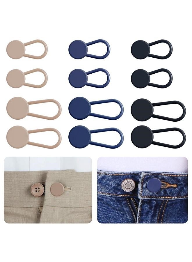 12PCS on Extenders , Pants Waist on Extender for Women Men, 3 Colors Pant Waistband Expander-18mm - Image 1