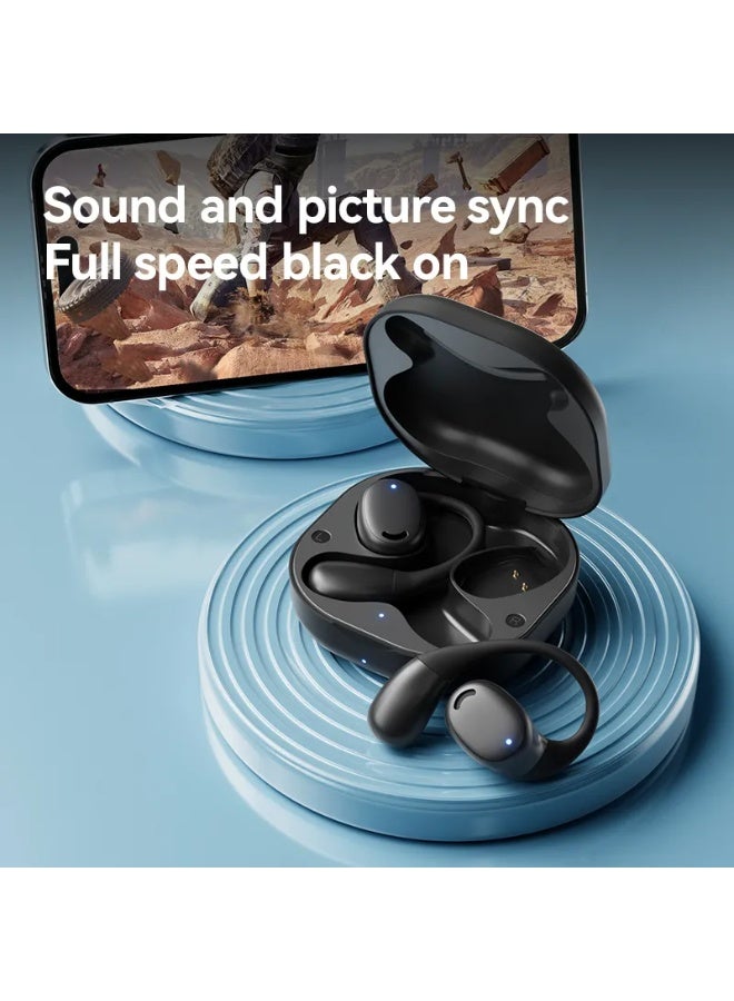 أولون سماعة بلوتوث Aolon Open Fit اللاسلكية تماماً بتصميم الأذن المفتوحة المريح، سماعات رياضية مزودة بميكروفون مدمج ونظام تثبيت خلف الأذن، مقاومة للعرق والماء بمعيار احترافي، بطارية تدوم حتى 28 ساعة من الاستخدام المتواصل، متوافقة مع جميع أجهزة آيفون وأندرويد. - Image 4