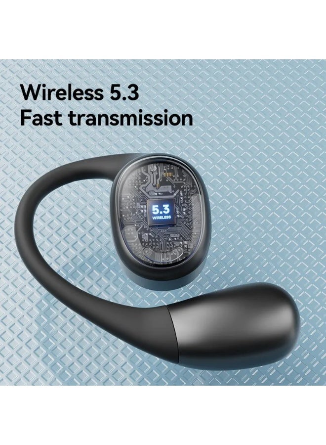 أولون سماعة بلوتوث Aolon Open Fit اللاسلكية تماماً بتصميم الأذن المفتوحة المريح، سماعات رياضية مزودة بميكروفون مدمج ونظام تثبيت خلف الأذن، مقاومة للعرق والماء بمعيار احترافي، بطارية تدوم حتى 28 ساعة من الاستخدام المتواصل، متوافقة مع جميع أجهزة آيفون وأندرويد. - Image 5