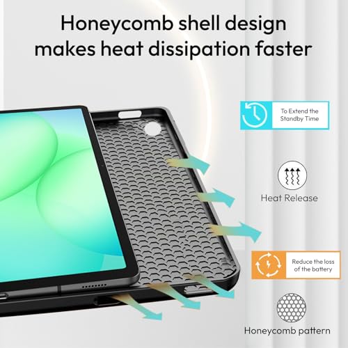 Robustrion for Samsung Galaxy Tab A11+ 11" & A9+ 11 inch Cover Case, Deer Flip Cover Case for Samsung Tab A11 Plus Tablet Cover [Auto Sleep Wake Support] - Black - Image 4
