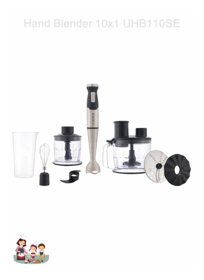 Ultra Ultra Hand Blender 10-in-1, with Attachments, 2 Liters, 1000W, Stainless Steel - UHB110SE  - Image 1