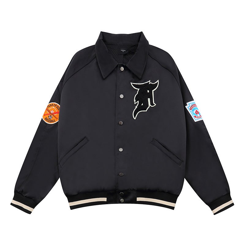 Essentials Season 5 Fogg Medal Embroidered Back Letter Coach Jacket High Street Men'S And Women'S Jacket - Image 1