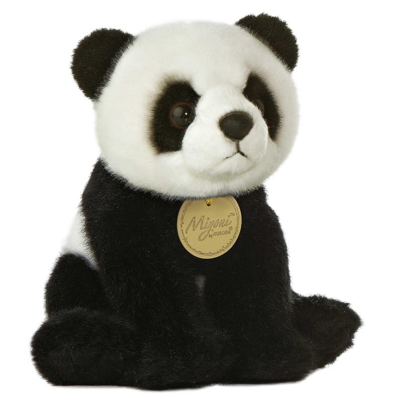 AuroraÂ® Realistic MiyoniÂ® Panda Stuffed Animal - Lifelike Details Make a Cherished Companion - Perfect for Decorating Bedrooms or Classrooms - Black 6 Inches - Image 1