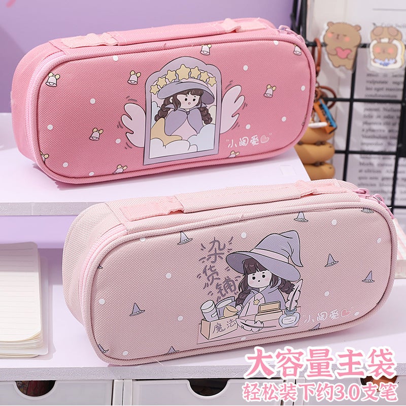 Xiao Kuo Ai Japanese High-Value Pencil Bag For Primary And Secondary School Students Women'S Large Capacity Oxford Cloth Pencil Box Multi-Functional Storage Bag - Image 4