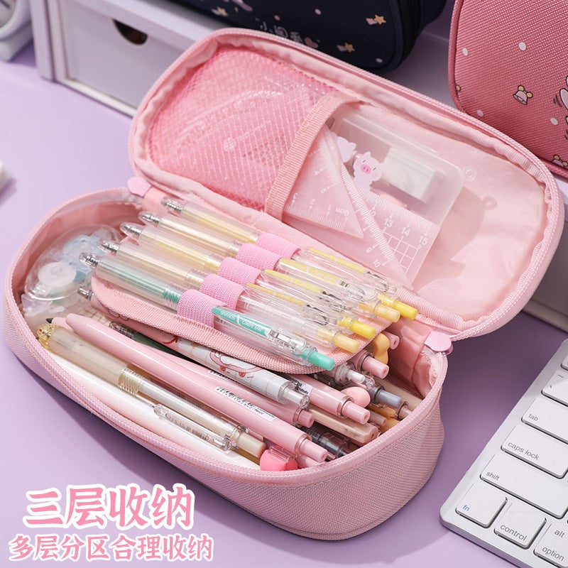 Xiao Kuo Ai Japanese High-Value Pencil Bag For Primary And Secondary School Students Women'S Large Capacity Oxford Cloth Pencil Box Multi-Functional Storage Bag - Image 3