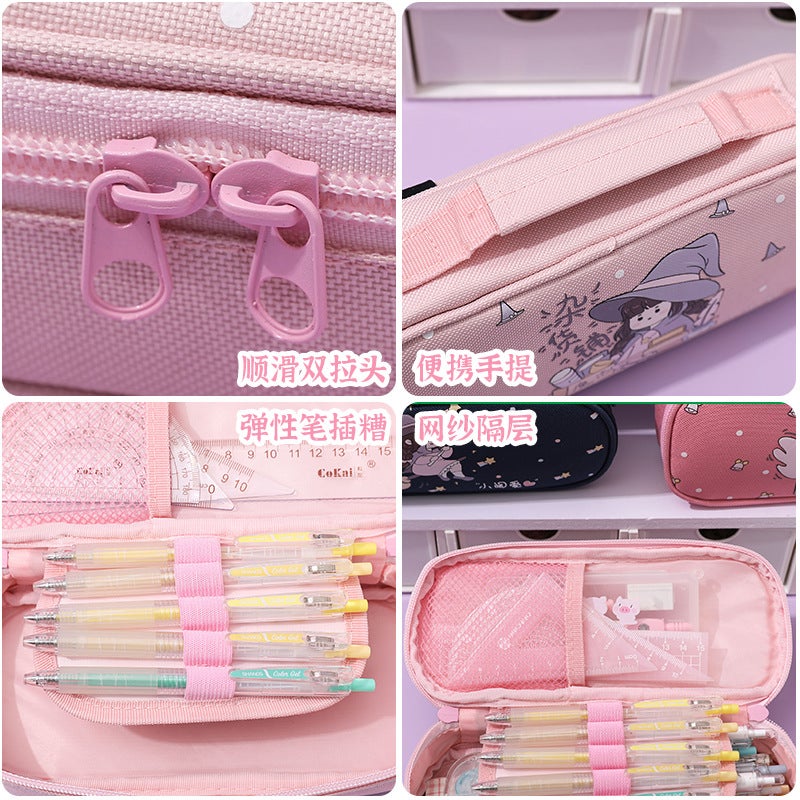 Xiao Kuo Ai Japanese High-Value Pencil Bag For Primary And Secondary School Students Women'S Large Capacity Oxford Cloth Pencil Box Multi-Functional Storage Bag - Image 5