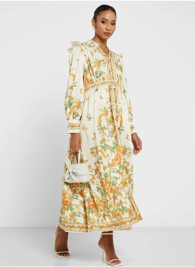 Khizana V Neck Printed Dress