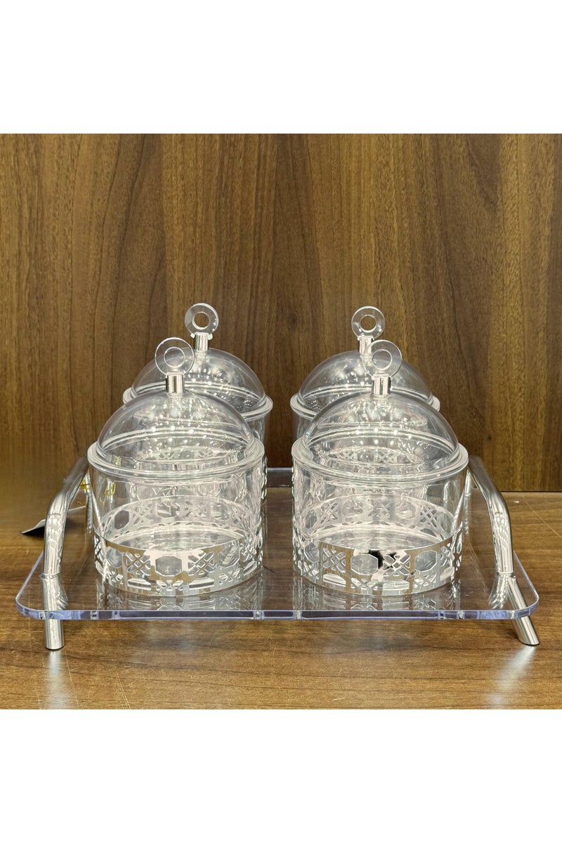 القناص شيالة مكسرات وحلاوه 4 خانه مصنوعه من الاكرلك ذات الجودة العاليه والمقاوم للكسر - Image 2