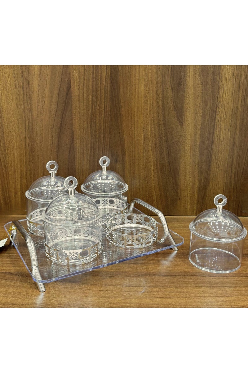 القناص شيالة مكسرات وحلاوه 4 خانه مصنوعه من الاكرلك ذات الجودة العاليه والمقاوم للكسر - Image 3