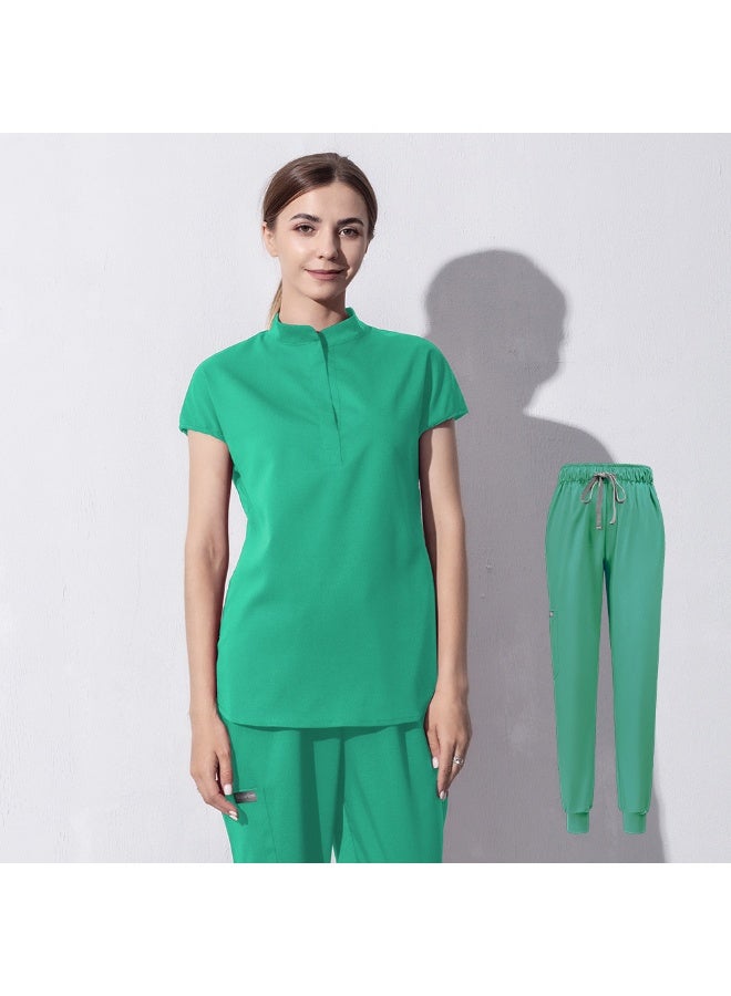 NIBEMINENT Fashion Women Workwear Scrub Tops+pant Medical Uniform Surgery Scrubs Shirt Short Sleeve Pet Shop Doctor Nurse Nursing Uniform - Image 1