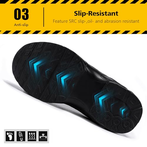 Tinefiy Steel Toe Shoes for Women Lightweight Safety Shoes Comfortable Slip Resistant Indestructible Shoe Womens Puncture Proof Work Shoe Size 10 - Image 4