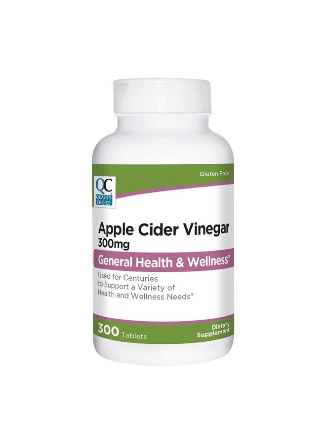 Quality Choice Quality Choice Apple Cider Vinegar 300 mg - General Health and Wellness - Dietary Supplement in 300 Count Bottles of Tablets - Image 1