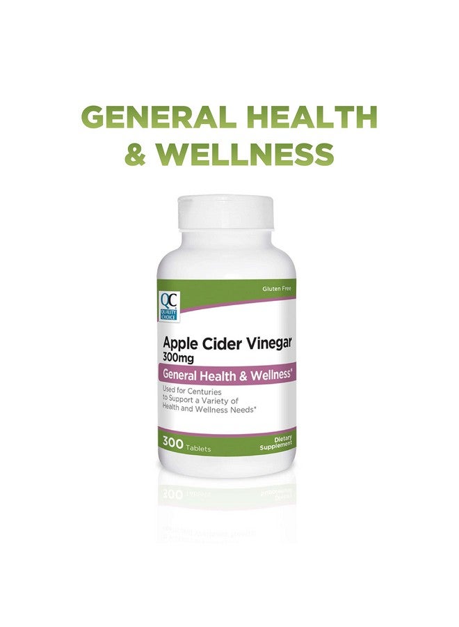 Quality Choice Quality Choice Apple Cider Vinegar 300 mg - General Health and Wellness - Dietary Supplement in 300 Count Bottles of Tablets - Image 2