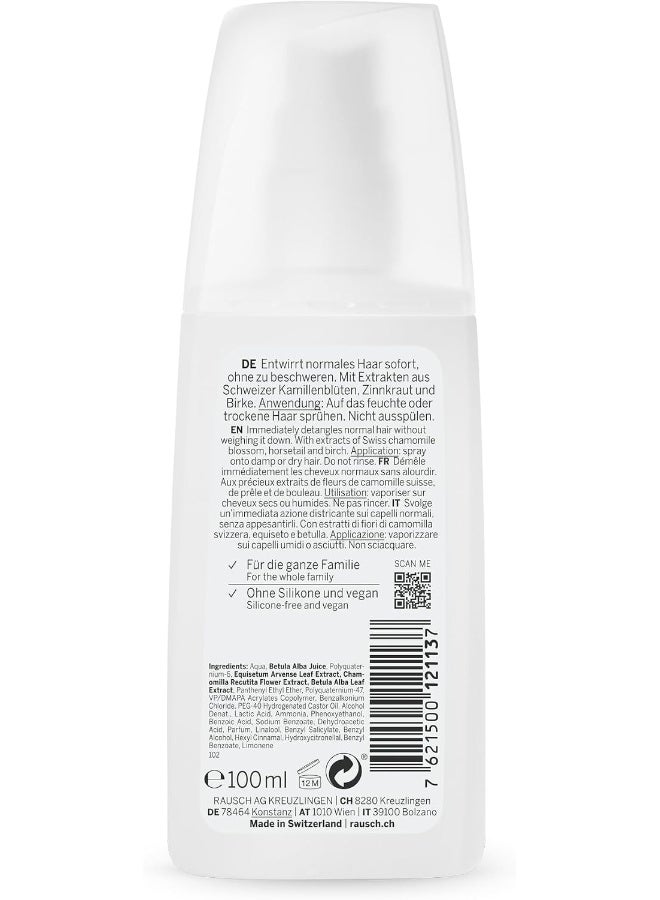 RAUSCH Herbal Spray Conditioner (100 ml) – Leave-In Hair Conditioner for Easy Detangling & Shine, with Swiss Herbal Extracts, Lightweight Formula 100ml - Image 2