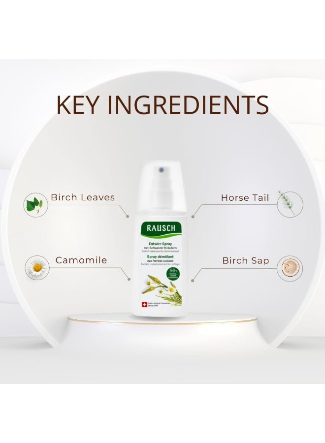 RAUSCH Herbal Spray Conditioner (100 ml) – Leave-In Hair Conditioner for Easy Detangling & Shine, with Swiss Herbal Extracts, Lightweight Formula 100ml - Image 3