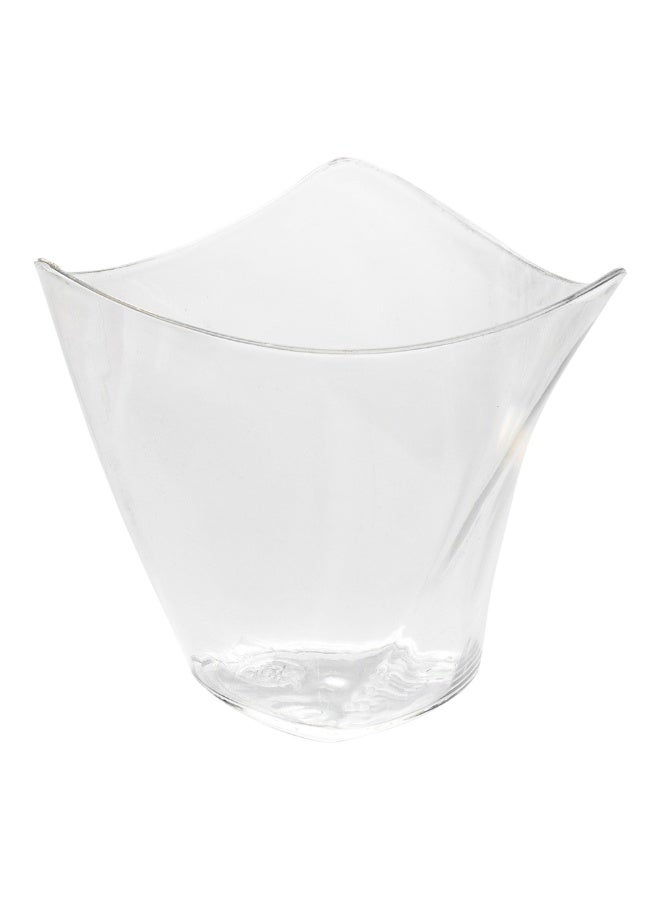 Restaurantware أكواب تقديم صغيرة سعة 4 أونصات، 100 حبة من أكواب الحلوى مثلثية الشكل - قابلة للتخلص، تصميم كريسندوا، أكواب حلوى مصنوعة من البلاستيك الشفاف، لتقديم المقبلات، والتذوق، والوجبات الخفيفة - Image 1