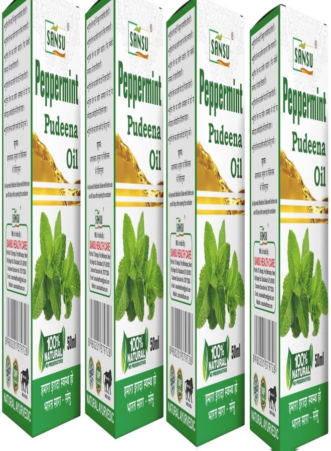 Sansu Pudina Oil 50ml (Pack of 4) | Ayurvedic & Natural. - Image 1