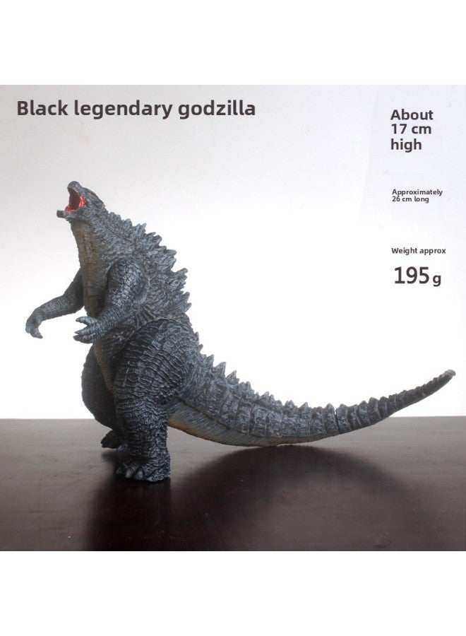 Soft Glue Godzilla King Of Monsters Legendary Breath Dinosaur Toy Model Children's Joint Movable Hand Ornaments-Color:Black Legend Godzilla 17cm High - Image 1