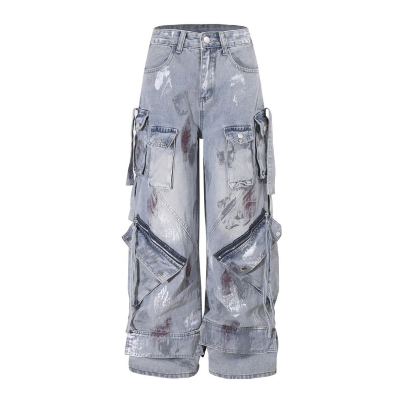 Summer Loose Basic Distressed High Street Jeans 2023 Street Style Girl Trendy American Straight Casual Pants - Image 3