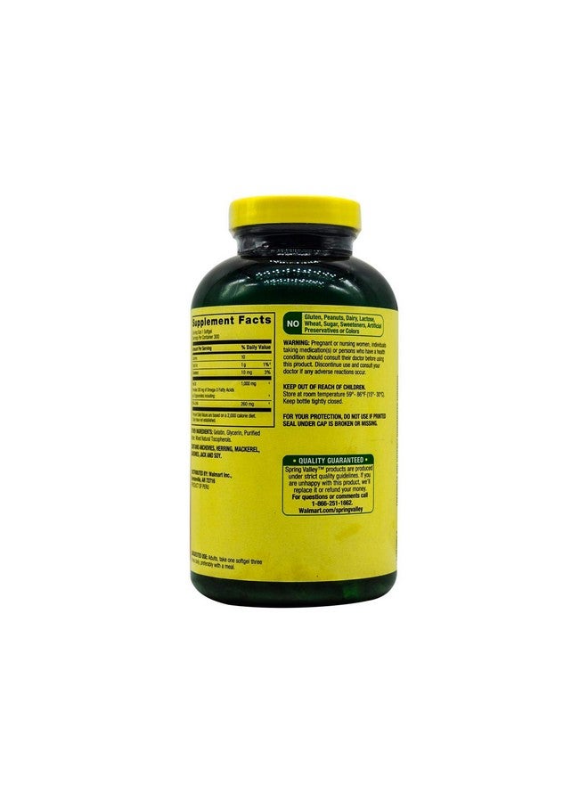 SPRING VALLEY وادي الربيع - زيت السمك 1000 ملغ، 300 كبسولة لينة - Image 2