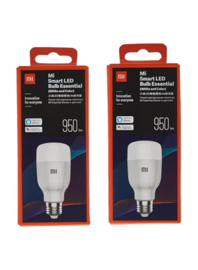 شاومي (4 قطعة) لمبة شاومي Xiaomi Mi Smart LED Essential White and Color GPX4021 |  درجة حرارة لون قابلة للتعديل، 16 مليون لون، تحكم عبر Wi-Fi، متوافق مع أليكسا وGoogle Assistant  - Image 2
