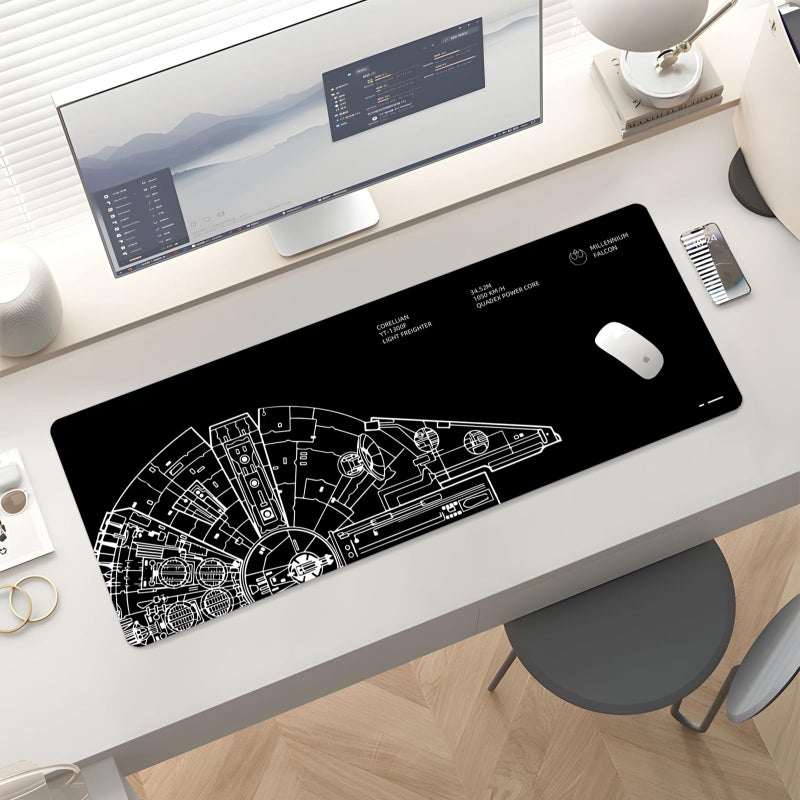 Stanoha Mousepad Desk Mat Gaming Large Keyboard Cute Office Desktop Computer Laptop Black XXL Long Giant Big Cool Modern Design Unique for Women Girls Men Boys Gamer Oversized Wide 30x12'' Mousepad - Image 5