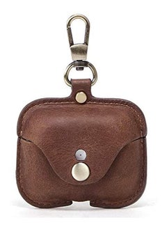 Italy Crazy Horse Leather Apple AirPods 3 Bluetooth Wireless Headset Protective Case Brown