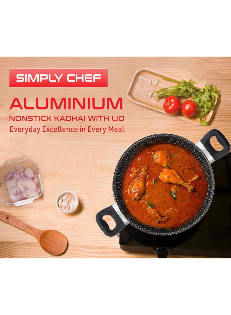 T-Fal Simply Chef 20 cm Kadhai with Glass Lid| Titanium Non-Stick Coating | Thermo Signal Technology | All Hob Compatible | Even Heat Distribution | 100% PFOA Safe | Metal Spatula Friendly - Image 3