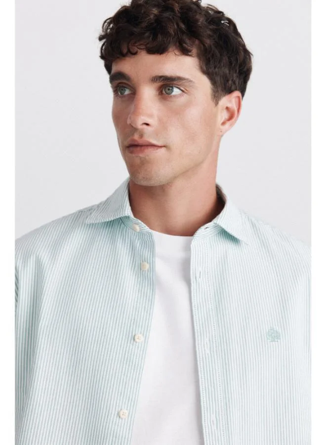 Springfield  Striped oxford short sleeve shirt for Men | Best Price UAE
