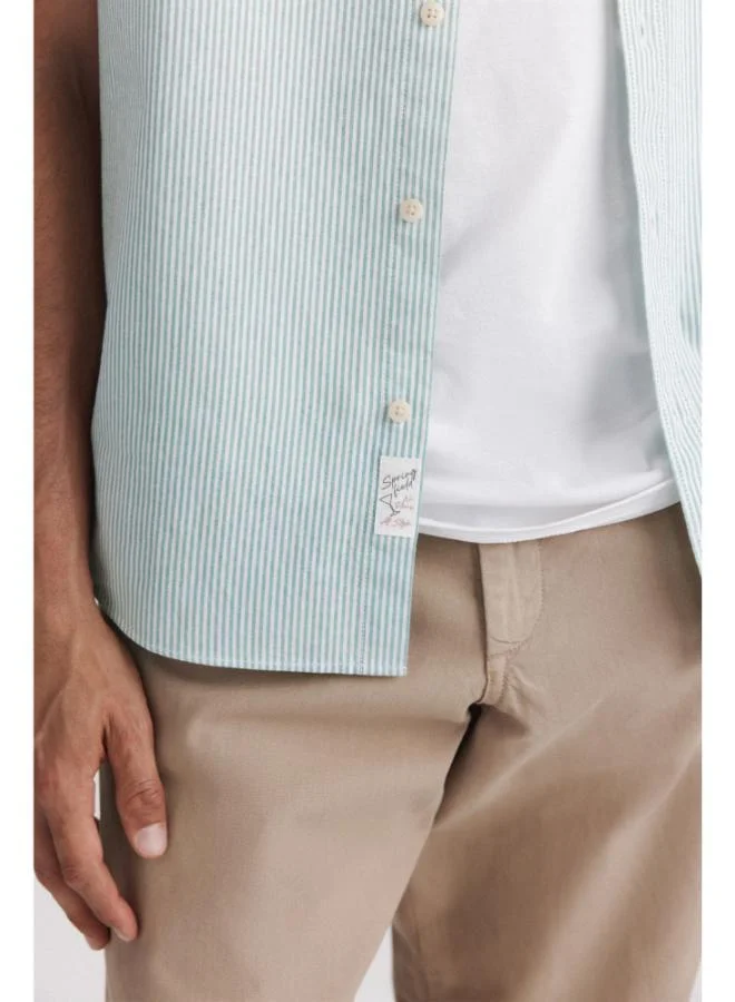 Springfield  Striped oxford short sleeve shirt for Men | Best Price UAE
