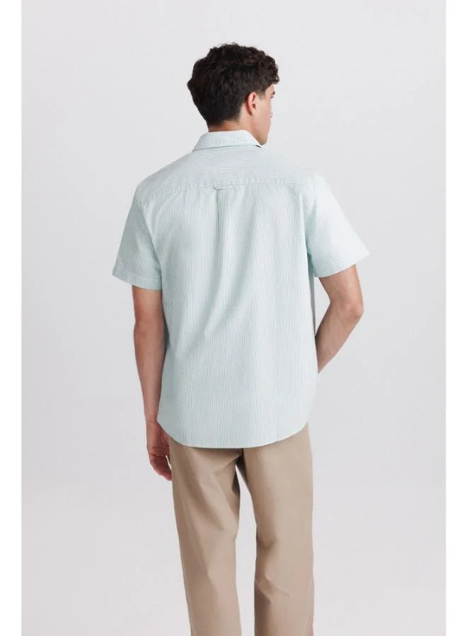 Springfield  Striped oxford short sleeve shirt for Men | Best Price UAE