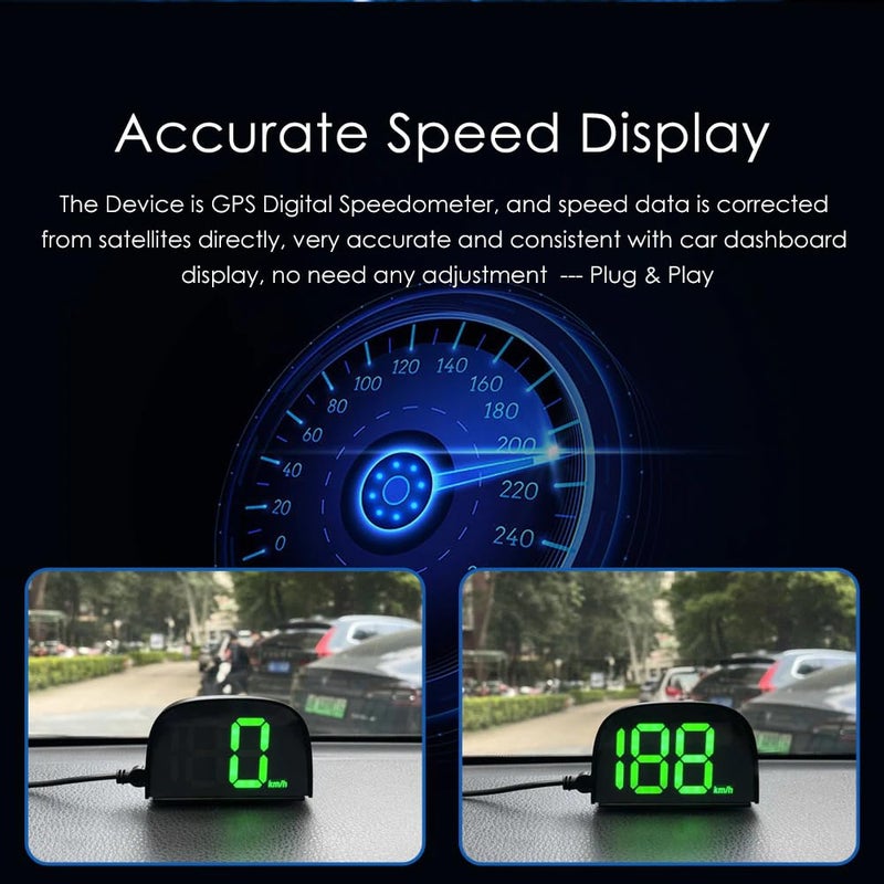 GoolRC Digital GPS Speedometer for Car - Head-Up Display, Kilometers/Miles - Image 5