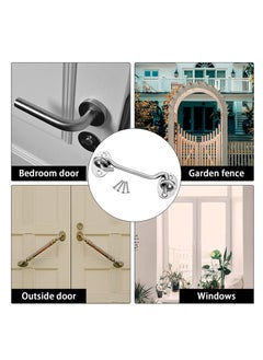 Y&D Cabin Hook 2 Pack 3'' Barn Door Lock Heavy Duty Solid Thicken Stainless Steel Gate Latch Add More Security and Privacy Eye Latches Bolt for Locks Silver  - Image 4