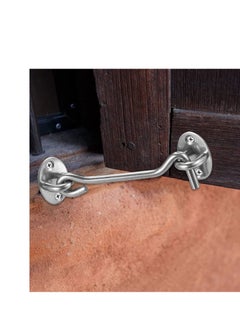 Y&D Cabin Hook 2 Pack 3'' Barn Door Lock Heavy Duty Solid Thicken Stainless Steel Gate Latch Add More Security and Privacy Eye Latches Bolt for Locks Silver  - Image 2
