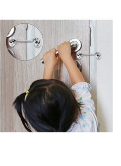 Y&D Cabin Hook 2 Pack 3'' Barn Door Lock Heavy Duty Solid Thicken Stainless Steel Gate Latch Add More Security and Privacy Eye Latches Bolt for Locks Silver  - Image 3