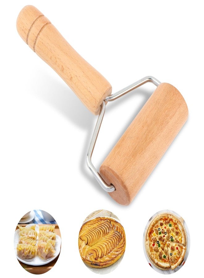 Ranjaner Small Rolling Pin Pizza Roller, Wooden Dough Roller Non-Stick T-Type, Dough Baker Roller Set for Home Kitchen Baking Cooking - Image 3