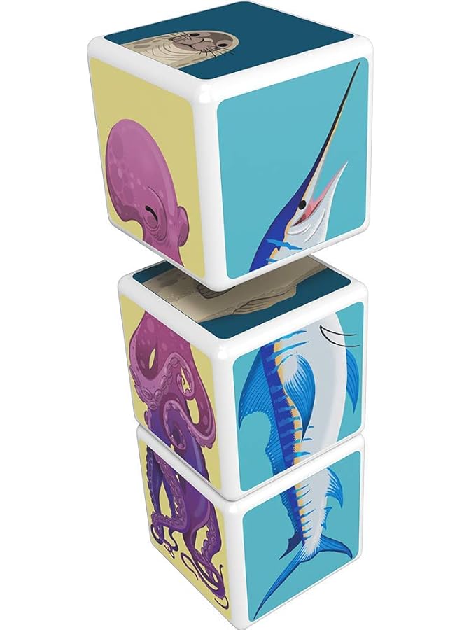 GEOMAG Magicube Mix & Match Ocean Animals Stem & Educational Magnet Toys Made In Switzerland 100% Recycled Plastic Open Ended Toys Contruction Toys 1Yr+ 3Pcs - Image 3