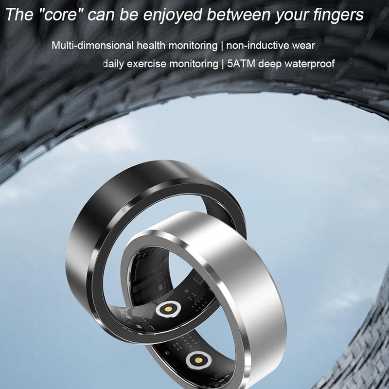 Zopsc Smart Health Ring Tracker, 50M Waterproof Fitness Ring with Bluetooth 5.1, Sleep & Sports Monitor for Men Women - Image 3
