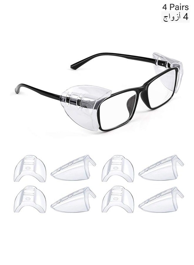 HY 4 Pairs Safety Glasses Side Shields for Prescription Glasses, Slip on Clear Eye Glasses, Fits Small to Large Eyeglasses - Image 1