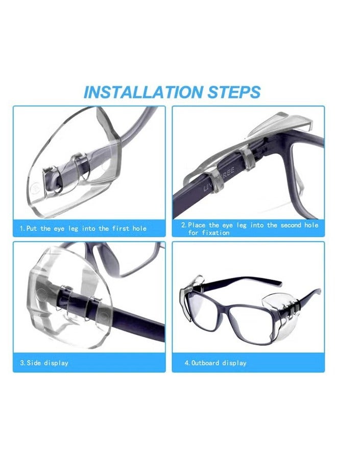 HY 4 Pairs Safety Glasses Side Shields for Prescription Glasses, Slip on Clear Eye Glasses, Fits Small to Large Eyeglasses - Image 3