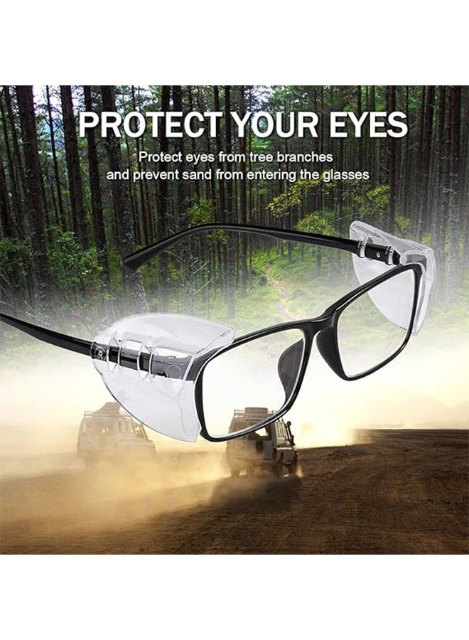 HY 4 Pairs Safety Glasses Side Shields for Prescription Glasses, Slip on Clear Eye Glasses, Fits Small to Large Eyeglasses - Image 4
