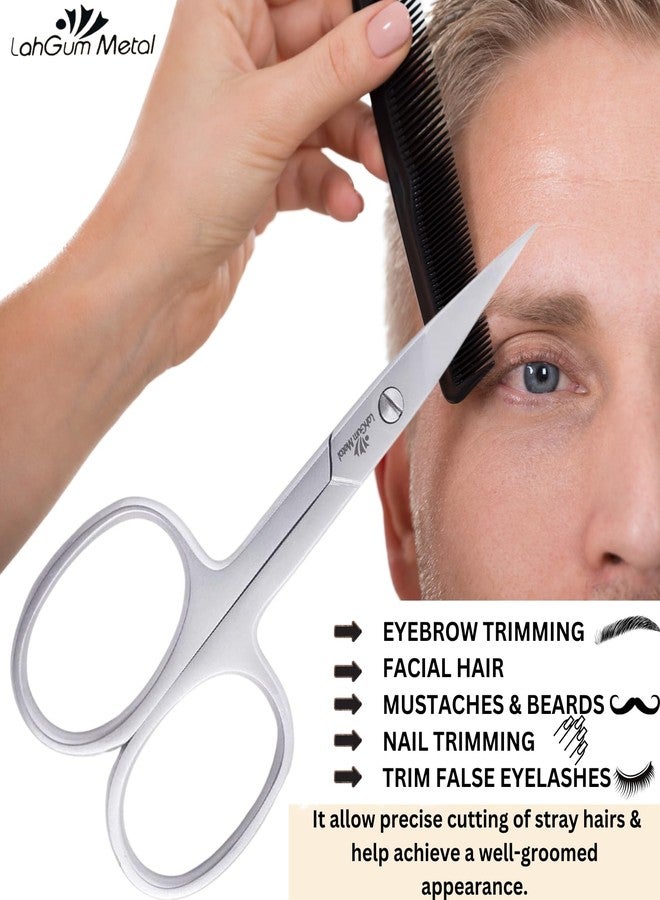 LahGum Metal Small Curved Nail Scissors For Nail Tips,small Eyebrow Scissors For Women & Men Facial Hair Scissors Womens, Professional Manicure Scissors For Nails Tips Acrylic, Eyelash Scissors For False Eyelashes - Image 3