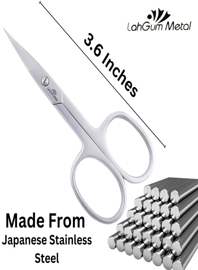 LahGum Metal Small Curved Nail Scissors For Nail Tips,small Eyebrow Scissors For Women & Men Facial Hair Scissors Womens, Professional Manicure Scissors For Nails Tips Acrylic, Eyelash Scissors For False Eyelashes - Image 2